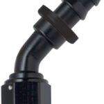 Hose Fitting #8 45 DEG Push Lock Black