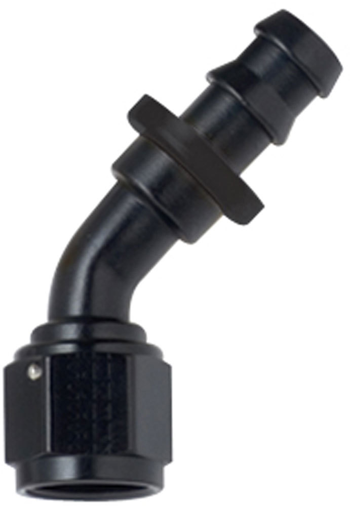c13bbd3d-aaec-4448-bb58-63caf2b2ba90 Hose Fitting #8 45 DEG Push Lock Black - Image 1